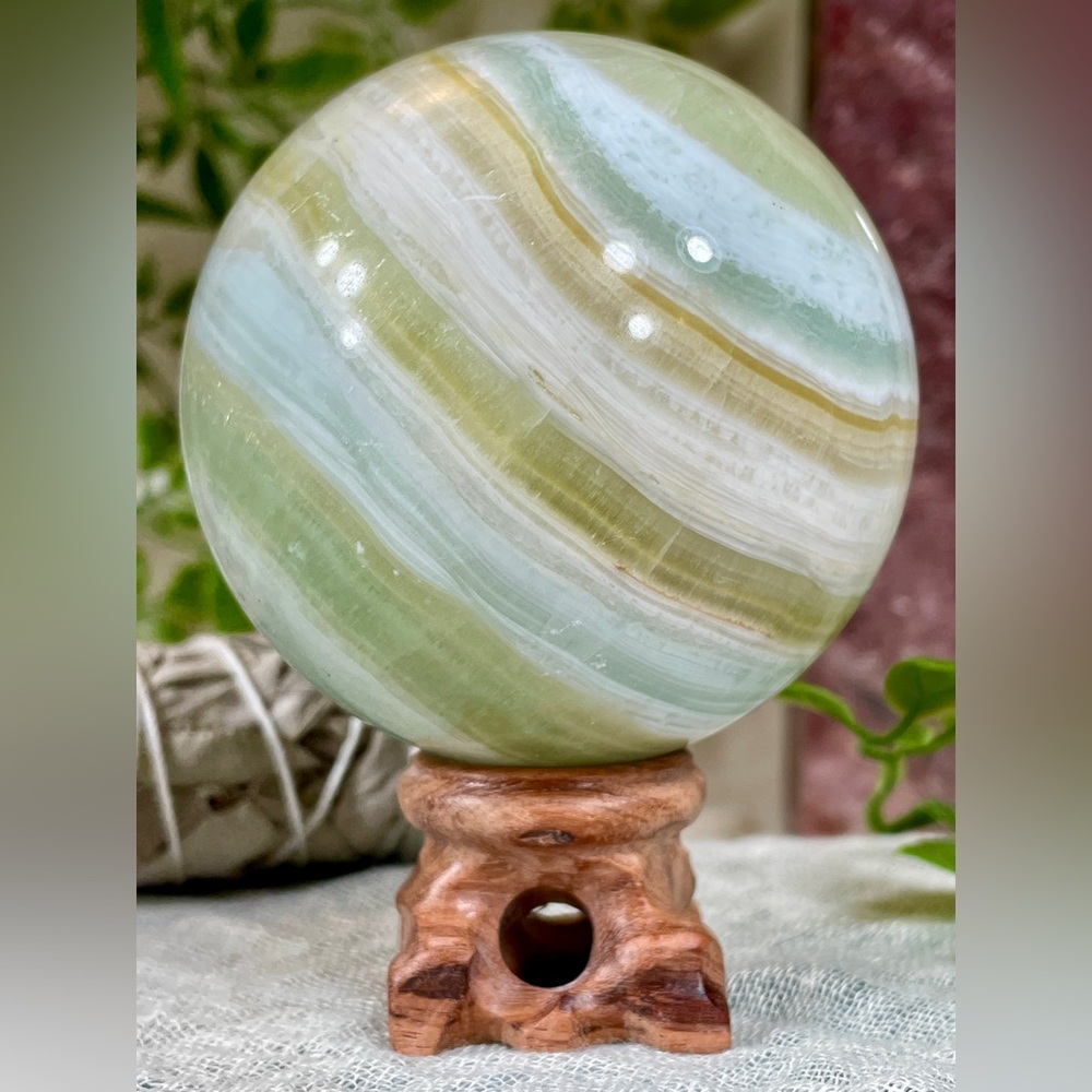 2544 Banded Calcite Crystal Sphere